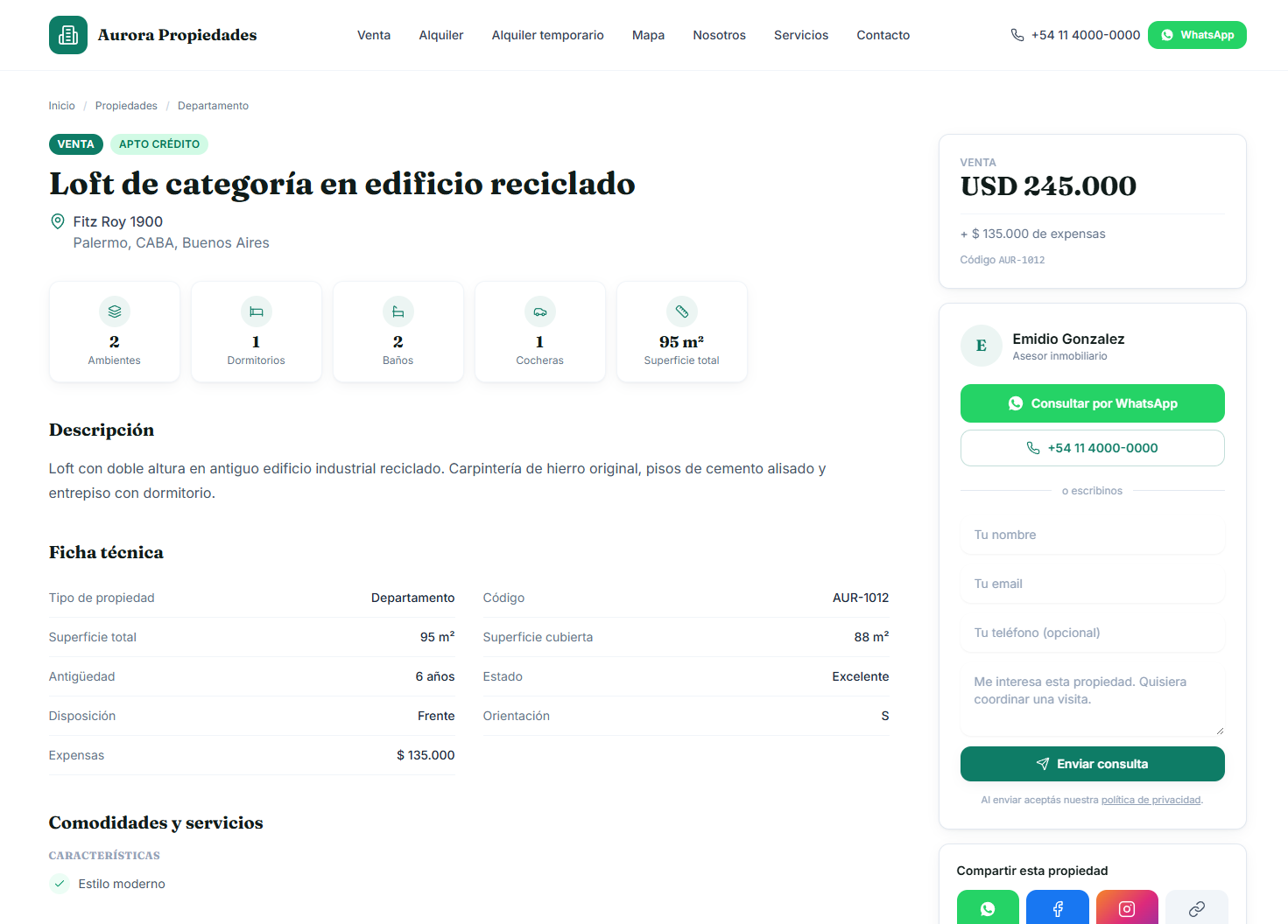 Ficha de una propiedad