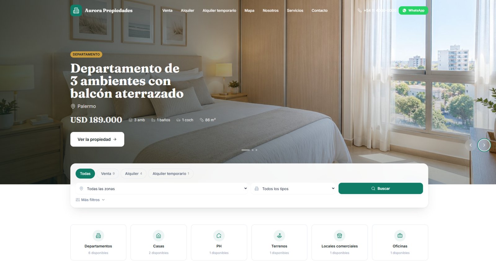 Portada de un portal hecho con InmoSys